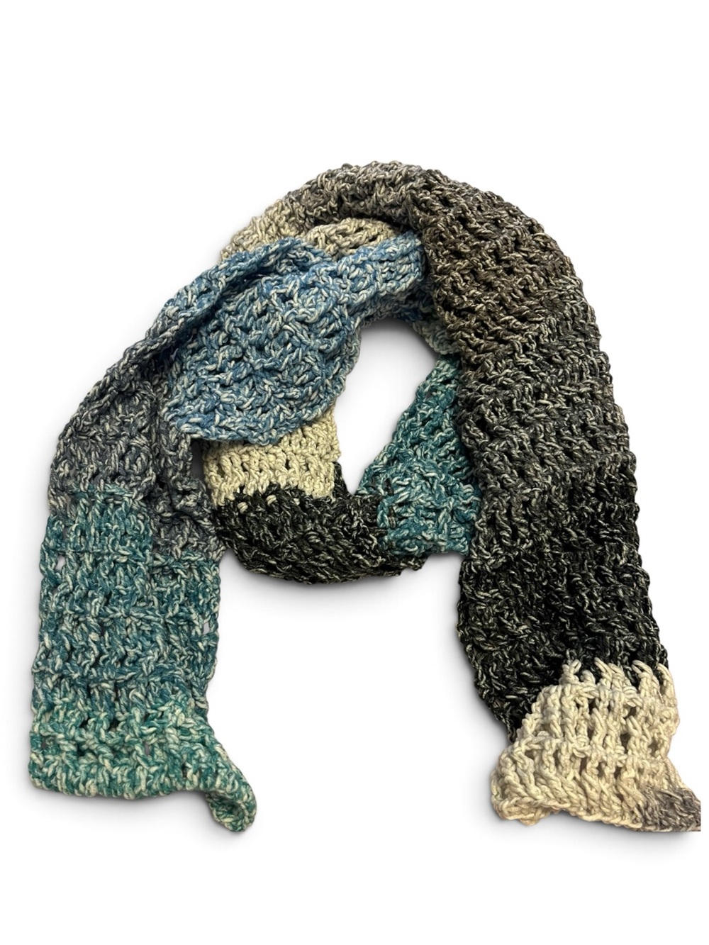 #3946 ‼️NEW‼️ Unisex Lightweight Hand Crochet Waffle Scarf